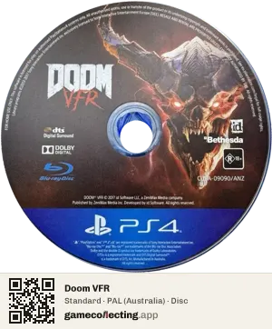 Doom VFR PlayStation 4, PAL disc