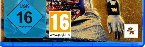 WWE 2K23, the USK square on its front
