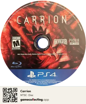 Carrion PlayStation 4, NTSC disc