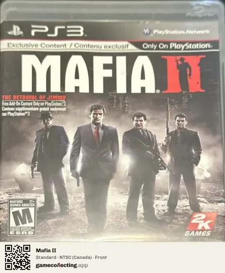 Mafia II PlayStation 3, Canada box front