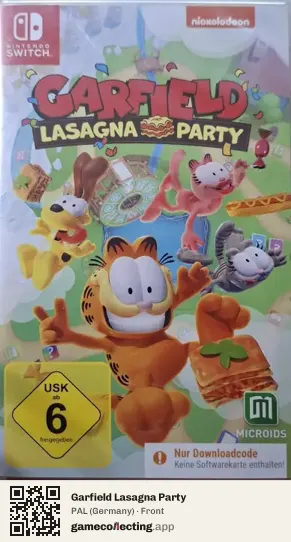 Garfield Lasagna Party Nintendo Switch, Germany box front