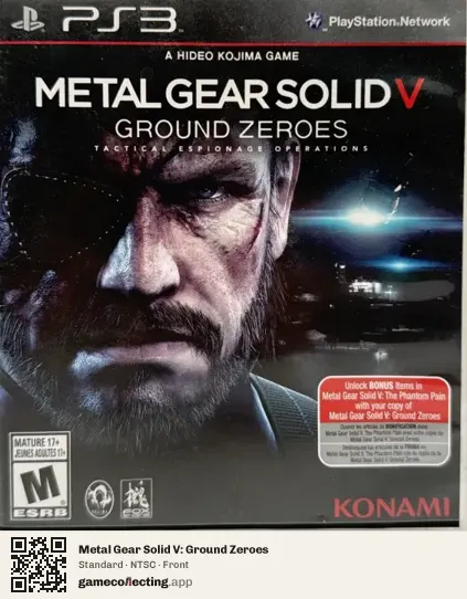 Metal Gear Solid V: Ground Zeroes PlayStation 3, NTSC box front