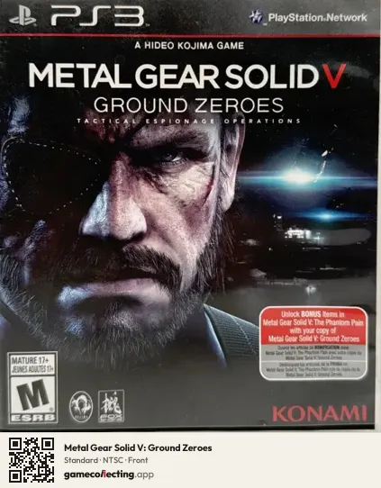 Metal Gear Solid V: Ground Zeroes PlayStation 3, NTSC box front