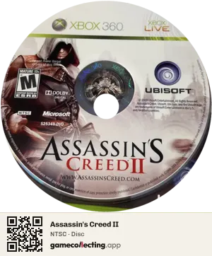 Assassin's Creed II Xbox 360, NTSC disc