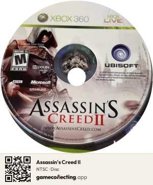 Assassin's Creed II Xbox 360, NTSC disc