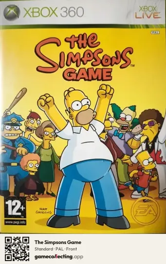 The Simpsons Game Xbox 360, PAL box front