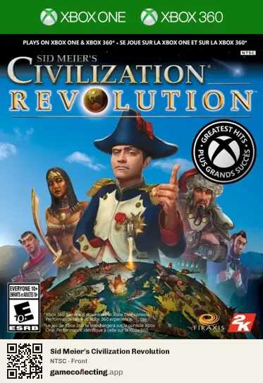 Sid Meier's Civilization Revolution Xbox 360, NTSC box front