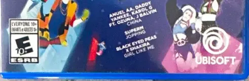 Just Dance 2022, the ESRB box on its front