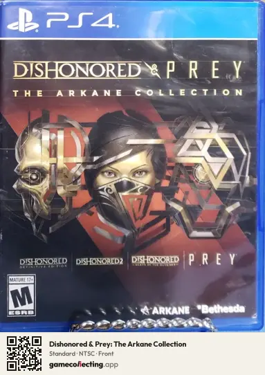 Dishonored & Prey: The Arkane Collection PlayStation 4, NTSC box front
