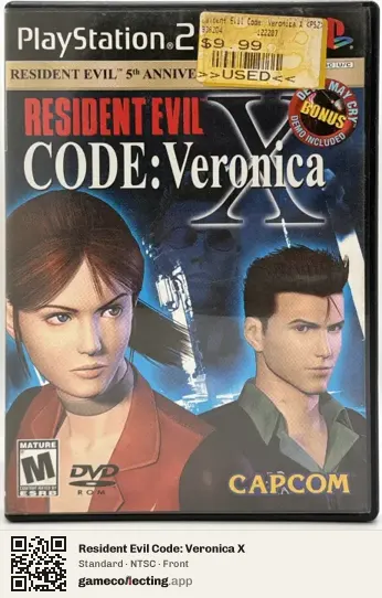 Resident Evil Code: Veronica X PlayStation 2, NTSC box front