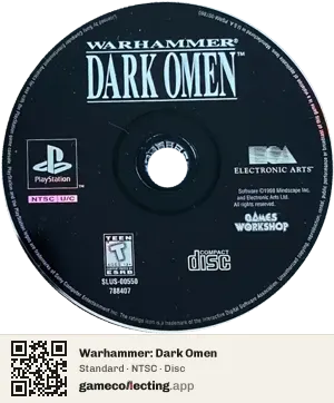 Warhammer: Dark Omen PlayStation, NTSC disc