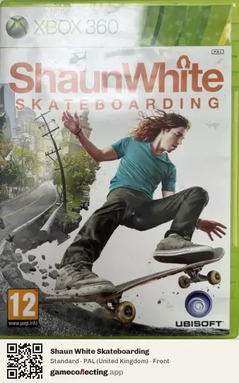 Shaun White Skateboarding Xbox 360, United Kingdom box front