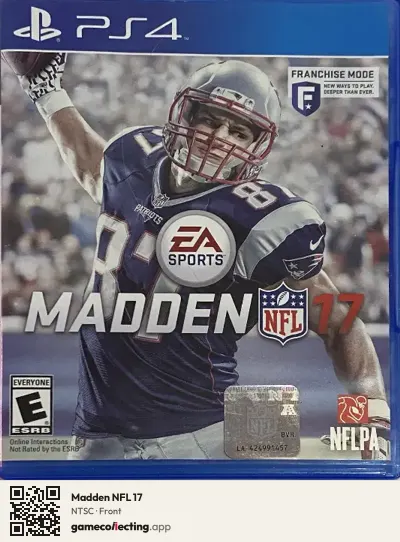 Madden NFL 17 PlayStation 4, NTSC box front