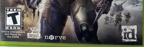 Enemy Territory: Quake Wars, the ESRB box on its front