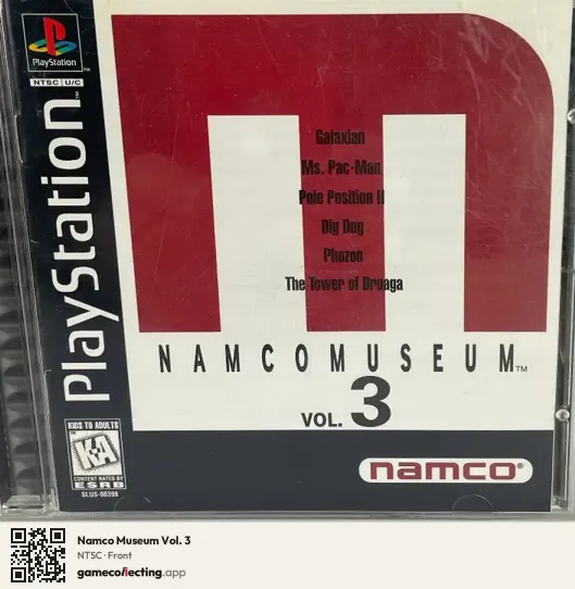 Namco Museum Vol. 3 PlayStation, NTSC box front