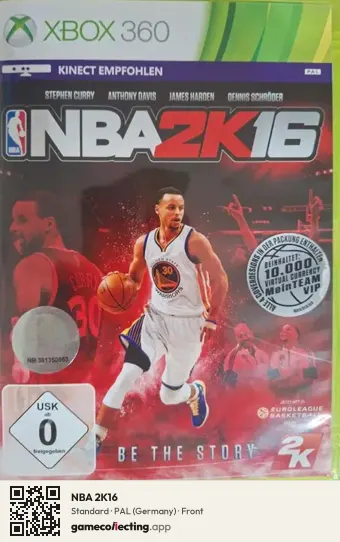 NBA 2K16 Xbox 360, Germany box front