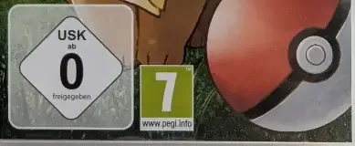 Pokémon: Let's Go, Eevee!, the PEGI square on its front