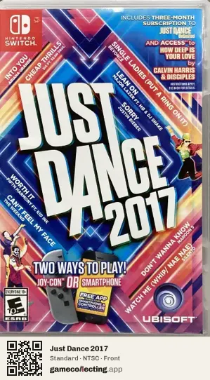 Just Dance 2017 Nintendo Switch, NTSC box front