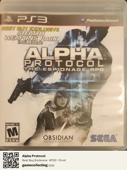 Alpha Protocol PlayStation 3, NTSC box front