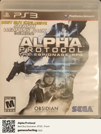 Alpha Protocol PlayStation 3, NTSC box front
