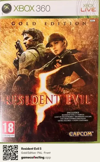 Resident Evil 5 Xbox 360, PAL box front