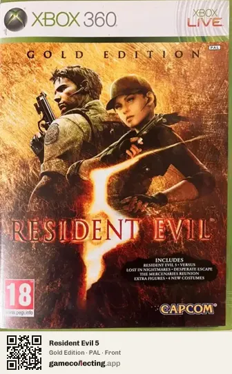 Resident Evil 5 Xbox 360, PAL box front