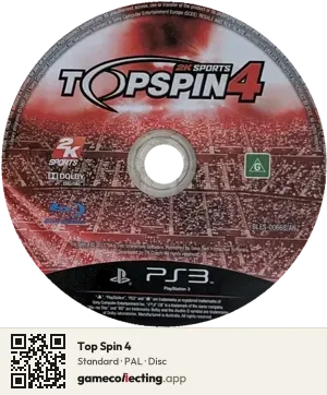 Top Spin 4 PlayStation 3, PAL disc