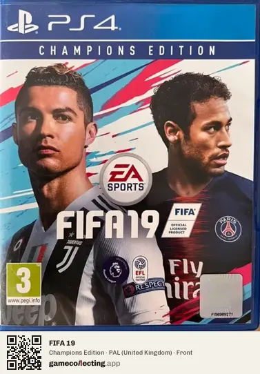 FIFA 19 PlayStation 4, United Kingdom box front
