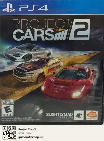 Project Cars 2 PlayStation 4, NTSC box front
