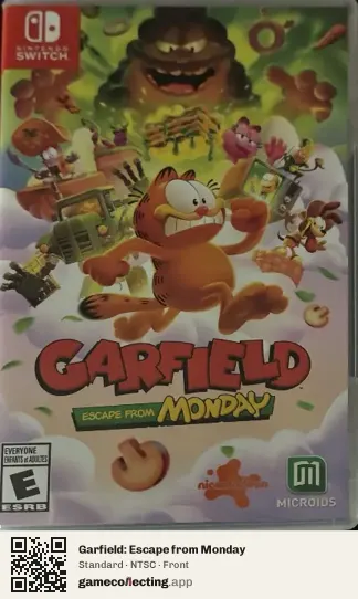 Garfield: Escape from Monday Nintendo Switch, NTSC box front