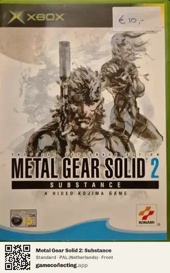 Metal Gear Solid 2: Substance Xbox, Netherlands box front