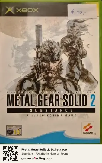 Metal Gear Solid 2: Substance Xbox, Netherlands box front