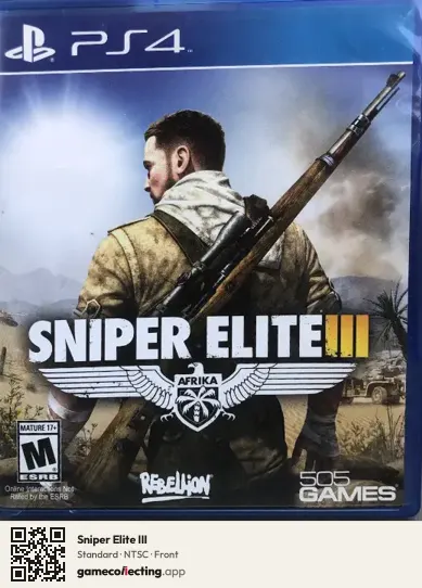 Sniper Elite III PlayStation 4, NTSC box front