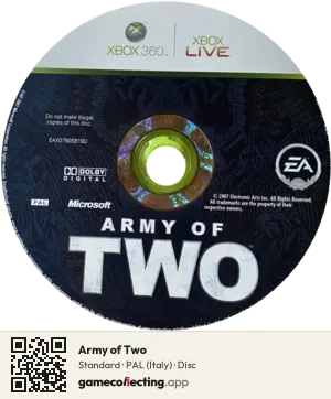 Army of Two Xbox 360, PAL disc