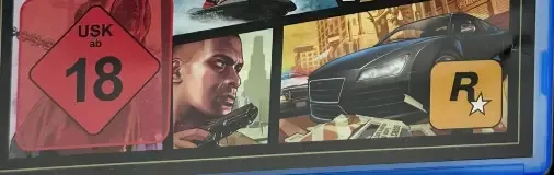 Grand Theft Auto V, the USK square on its front