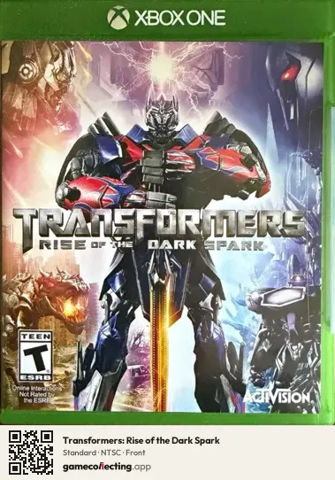 Transformers: Rise of the Dark Spark Xbox One, NTSC box front