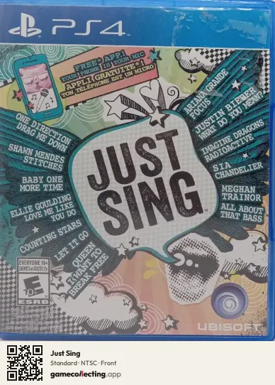 Just Sing PlayStation 4, NTSC box front