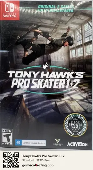 Tony Hawk's Pro Skater 1 + 2 Nintendo Switch, NTSC box front
