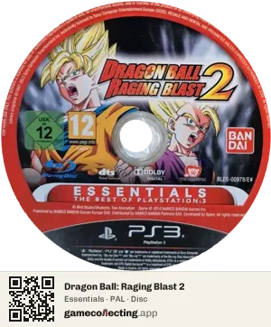 Dragon Ball: Raging Blast 2 PlayStation 3, PAL disc