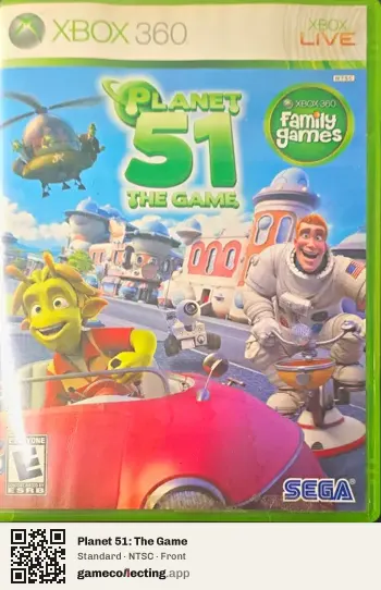Planet 51: The Game Xbox 360, NTSC box front