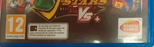J-Stars Victory Vs, the PEGI square on its front