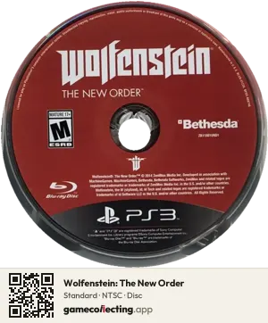 Wolfenstein: The New Order PlayStation 3, NTSC disc