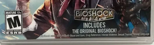 BioShock Infinite, the ESRB box on its front