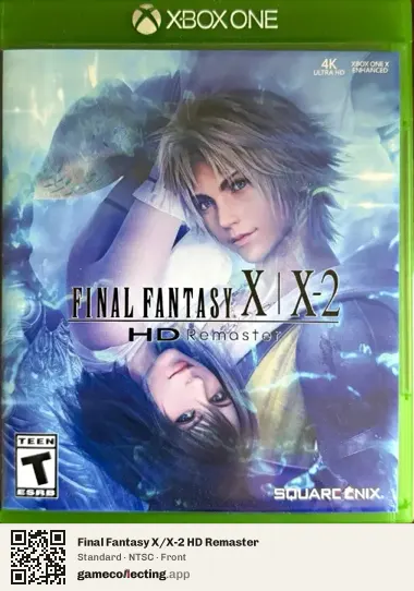 Final Fantasy X/X-2 HD Remaster Xbox One, NTSC box front