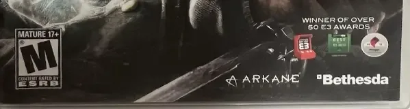 Dishonored, the ESRB box on its front