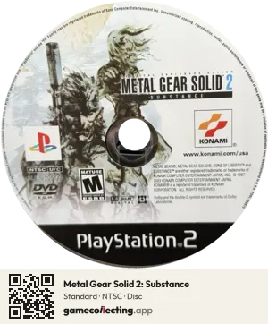 Metal Gear Solid 2: Substance PlayStation 2, NTSC disc