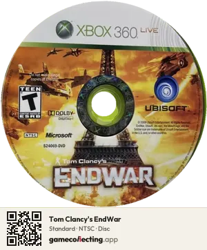 Tom Clancy's EndWar Xbox 360, NTSC disc