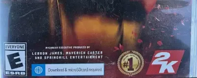 NBA 2K20, the ESRB box on its front