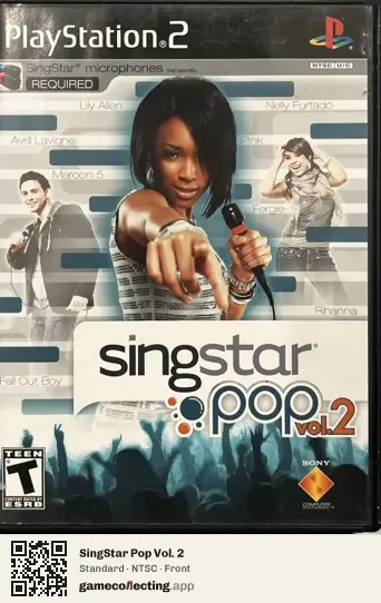 SingStar Pop Vol. 2 PlayStation 2, NTSC box front