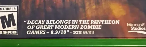 State of Decay, the ESRB box on its front